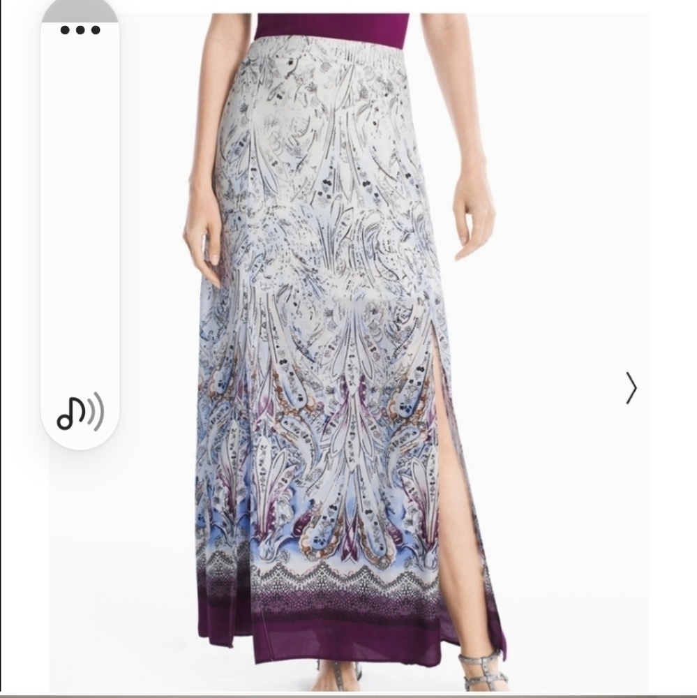 White house black market maxi‎ Boho hippy style skirt. Flowy with 2 slits…